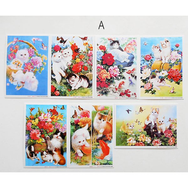 画像6: 猫と花のポストカードセット