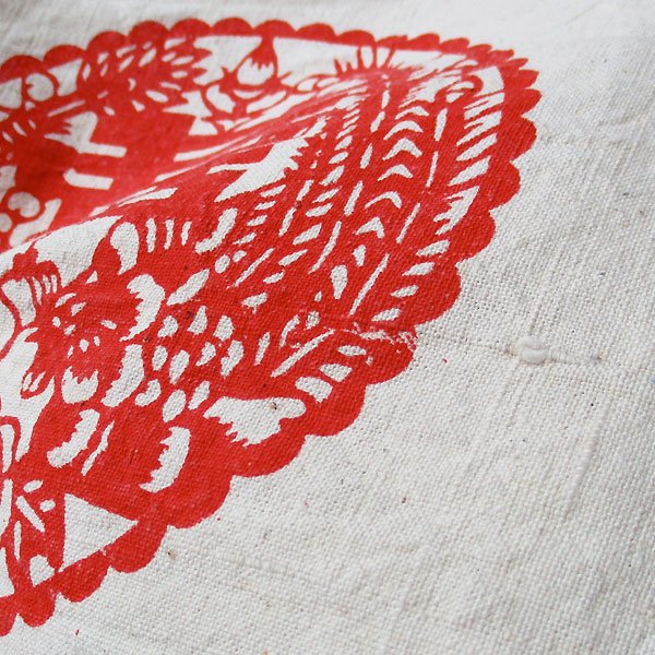 画像4: 龍と鳳凰と双喜の老布生地