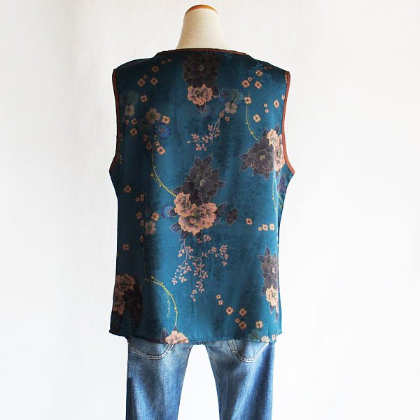 画像6: ダーク花模様シルク混タンクトップ