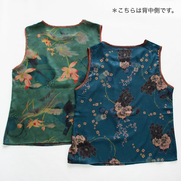 画像9: ダーク花模様シルク混タンクトップ