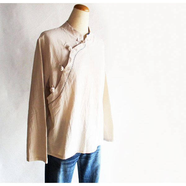 画像3: ライン刺繍チャイナ長袖