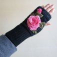 画像3: 立体花刺繍ハンドウォーマー