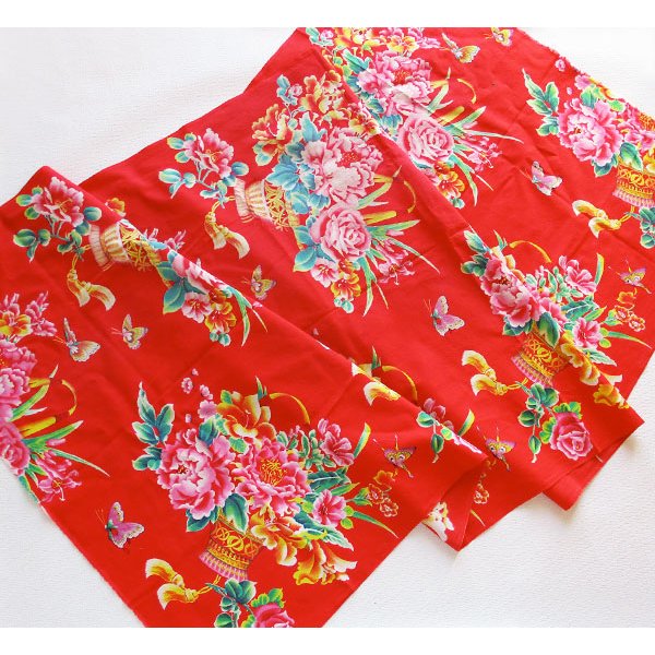 画像3: 花籠と蝶のレトロ生地