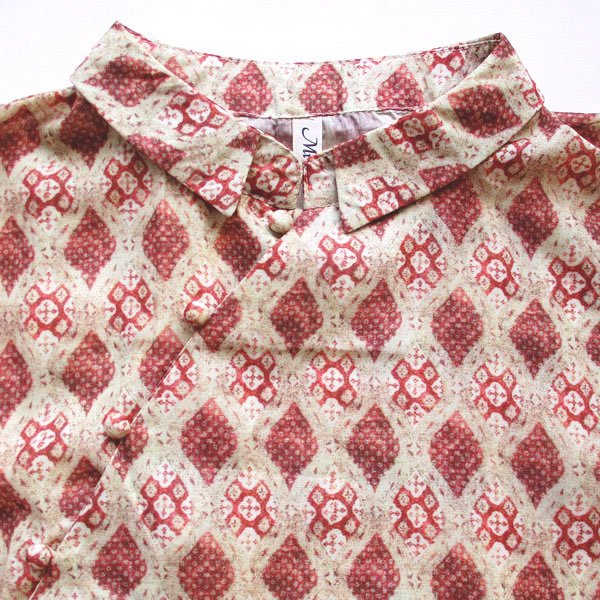 画像9: くるみボタンチャイナ半袖ワンピース