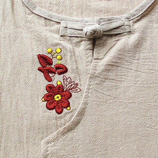 画像8: ワンポイント刺繍チャイナ半袖