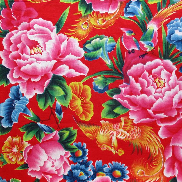 画像4: 牡丹と鳳凰のレトロ生地