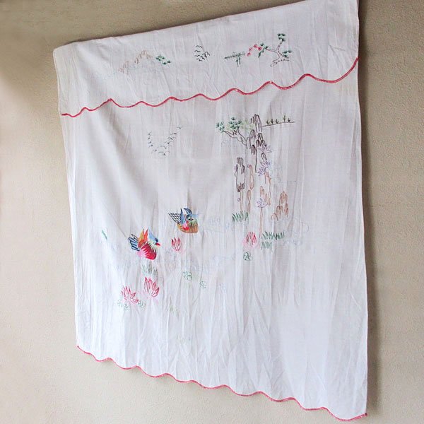 画像2: おしどり刺繍のれん