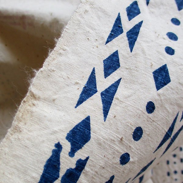 画像5: 紺ライン双喜の老布生地 (5)