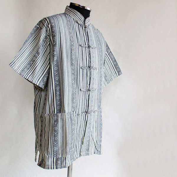 画像3: エスニック風メンズチャイナ半袖 (3)